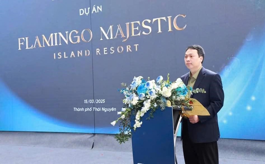 Chủ tịch UBND tỉnh Thái Nguyên Nguyễn Huy Dũng phát biểu tại Lễ khởi công