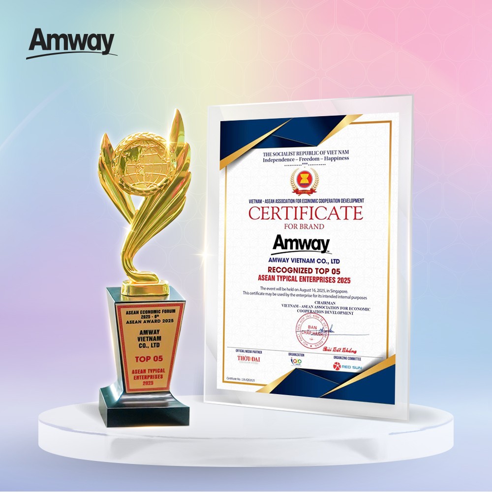 Amway Việt Nam được vinh danh trong Top 5 Doanh nghiệp tiêu biểu ASEAN Amway Việt Nam được vinh danh trong Top 5 Doanh nghiệp tiêu biểu ASEAN