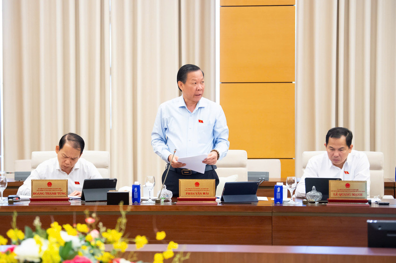 Chủ nhiệm Uỷ ban Kinh tế và Tài chính Phan Văn Mãi phát biểu.