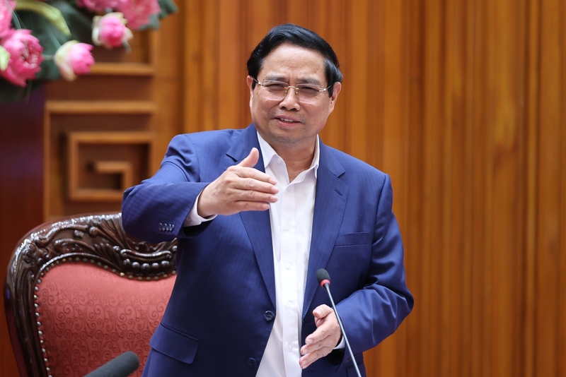 Thủ tướng Phạm Minh Chính phát biểu kết luận cuộc họp. Ảnh: VGP/Nhật Bắc