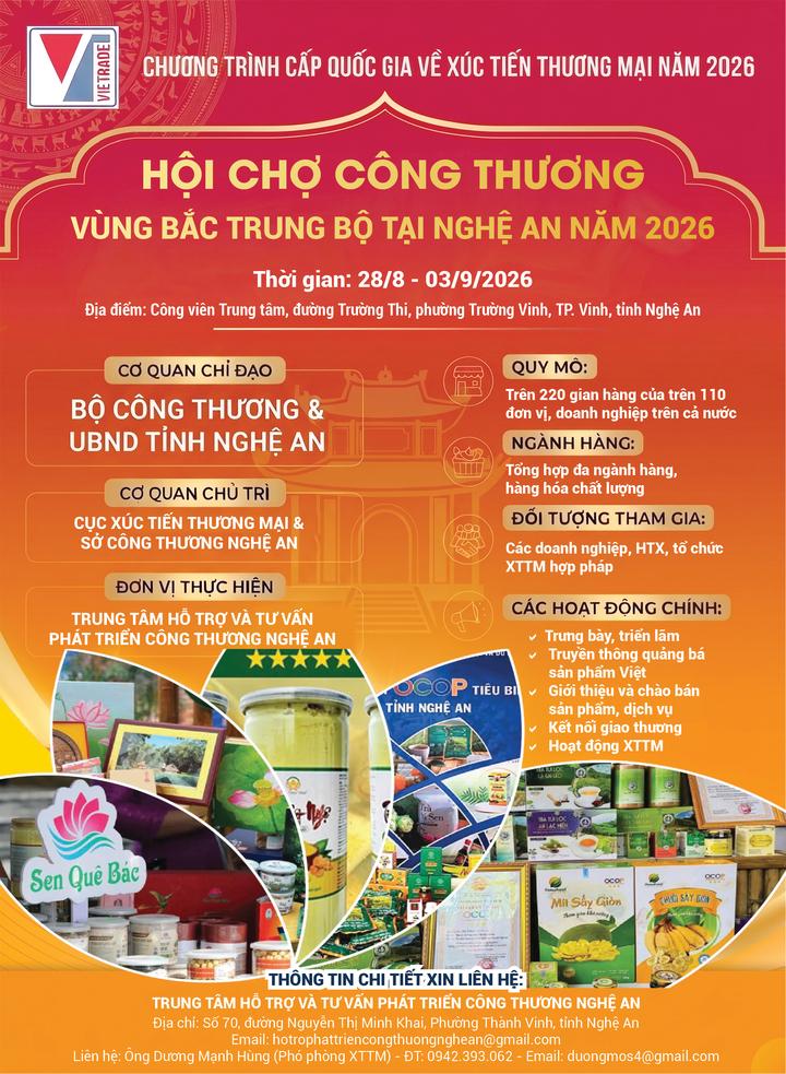 Hơn 220 gian hàng tham gia Hội chợ Công Thương vùng Bắc Trung Bộ tại Nghệ An - 1