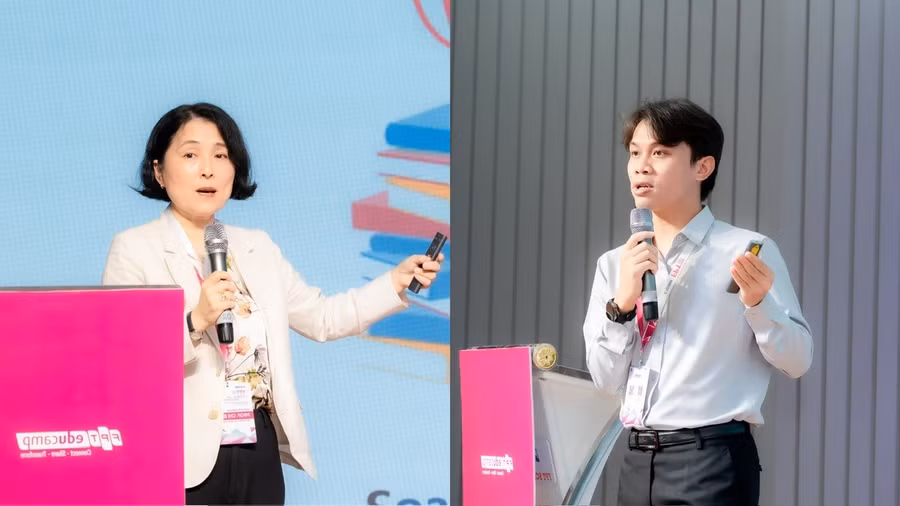 Hai diễn giả tại phiên toàn thể FPT Educamp 2026. 1k3ldmdgl-4f4trt.jpg