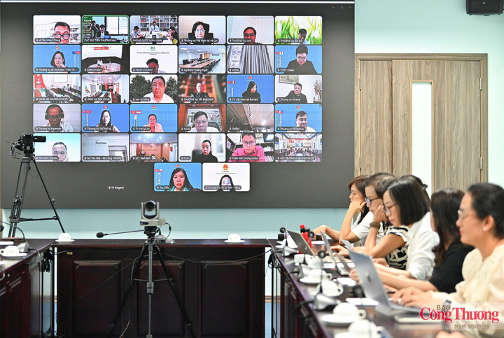 Các thương vụ Việt Nam ở nước ngoài tham dự hội nghị qua kênh trực tuyến.